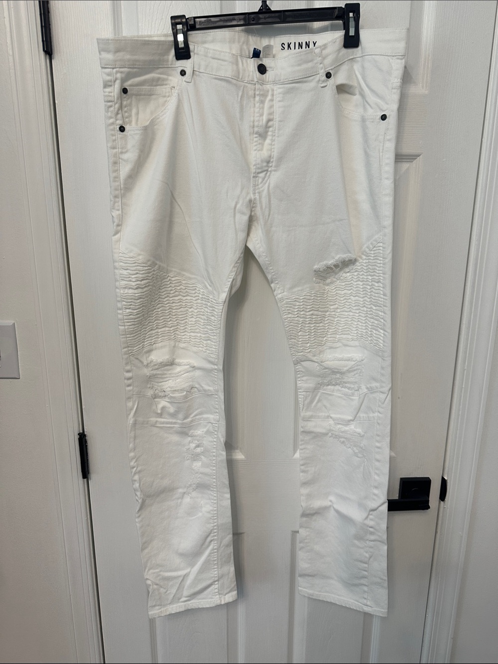 H&M White Men's Skinny Distressed Jeans